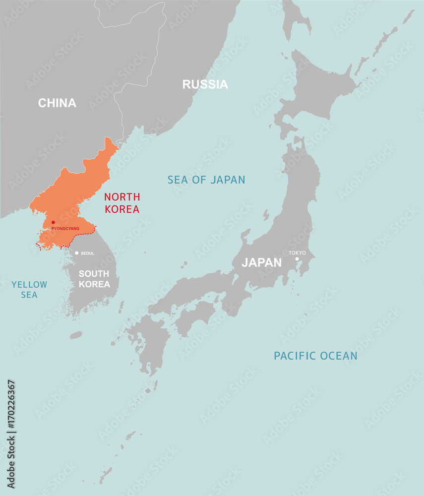 North Korea And Far East Map Stock イラスト Adobe Stock