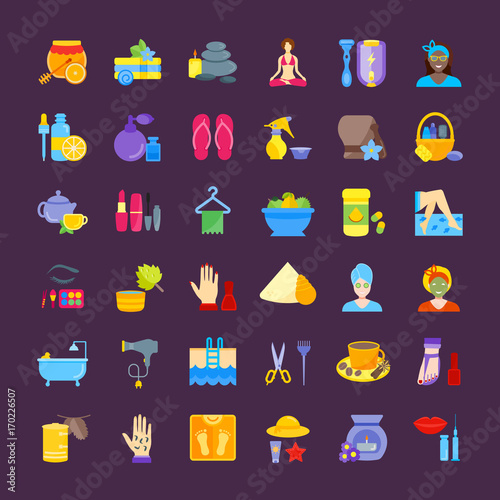 Set of Health and Beauty Elements