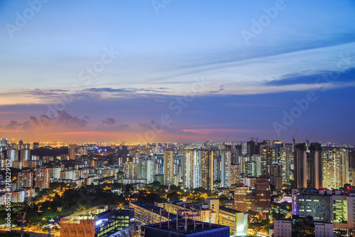cityscape of Singapore city at sunset © geargodz