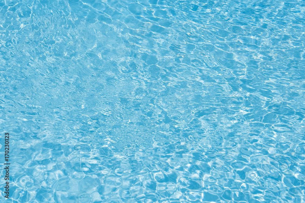 Wonderful Blue and bright ripple water and surface in swimming pool, Beautiful motion gentle wave in pool