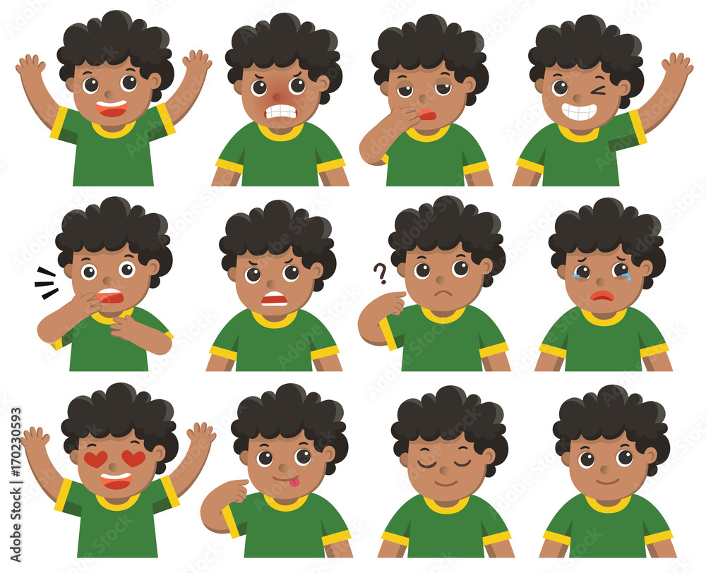 Isolated vector. Set of Adorable Boy facial emotions. Boy face with different expressions. Schoolboy portrait avatars. Variety of emotions teen guy. Isolated vector. Set of Adorable Boy facial emotions. Boy face with different expressions. Schoolboy portrait avatars. Variety of emotions teen guy.