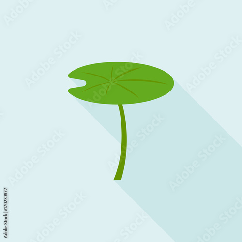 lotus leaf icon, flat design with long shadow