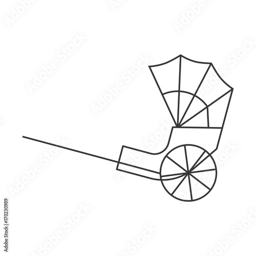Hong kong rickshaw icon, outline design