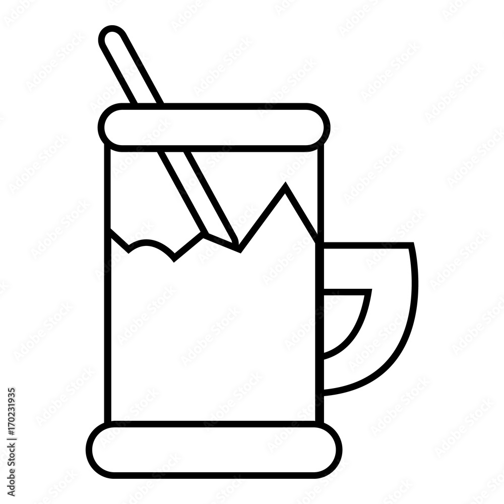 Metal glass cup tea icon , outline style Metal glass cup tea icon , outline style