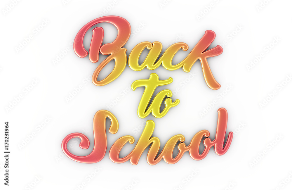 Back to School 3d render illustration Back to School 3d render illustration