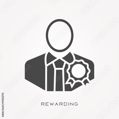 Silhouette icon rewarding