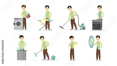 Man doing chores.