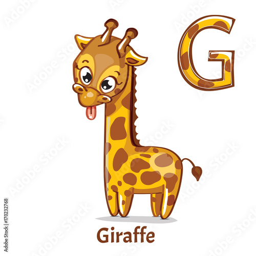 Vector alphabet letter G. Giraffe