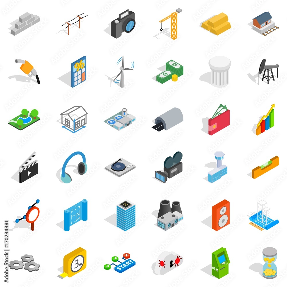 Technical icons set, isometric style Technical icons set, isometric style