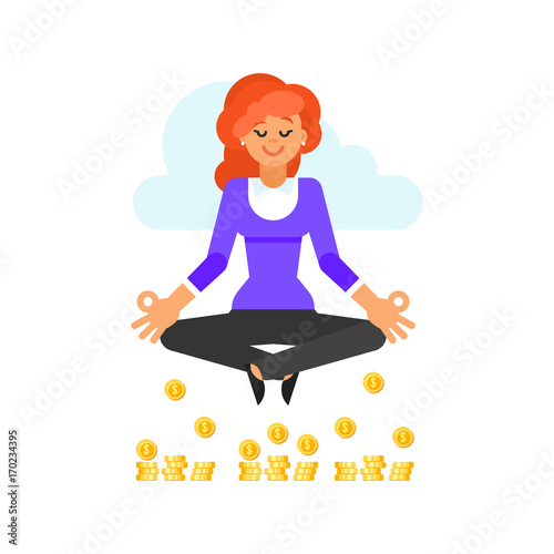 businesswoman in yoga pose