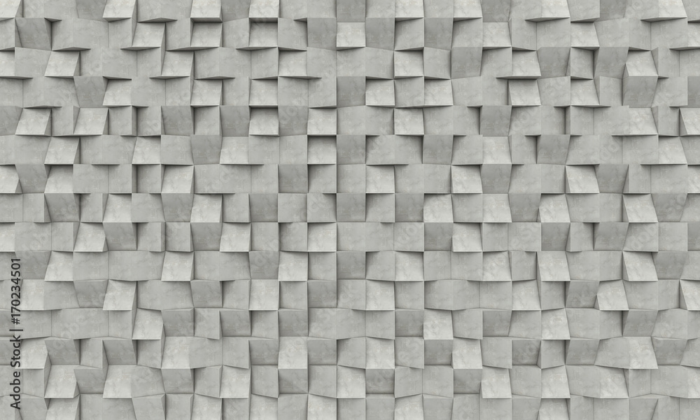 Fototapeta 3d betonowe geometryczny tło - szare kostki betonu