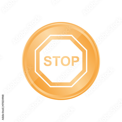 Bronze Münze - Stoppschild