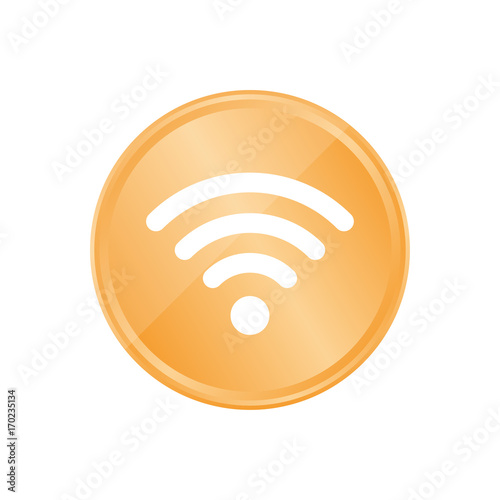 Bronze Münze - Wlan-Symbol