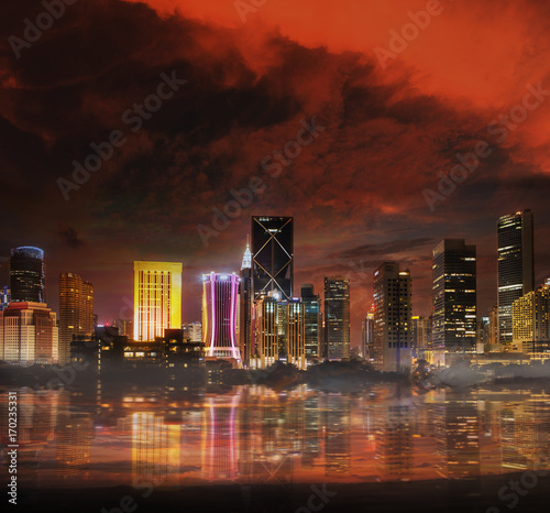 Canvas Print Kuala-Lumpur, Malaysia -  view on the night city