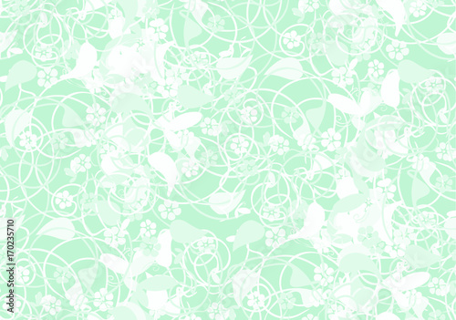 seamless background of mint color  floral pattern
