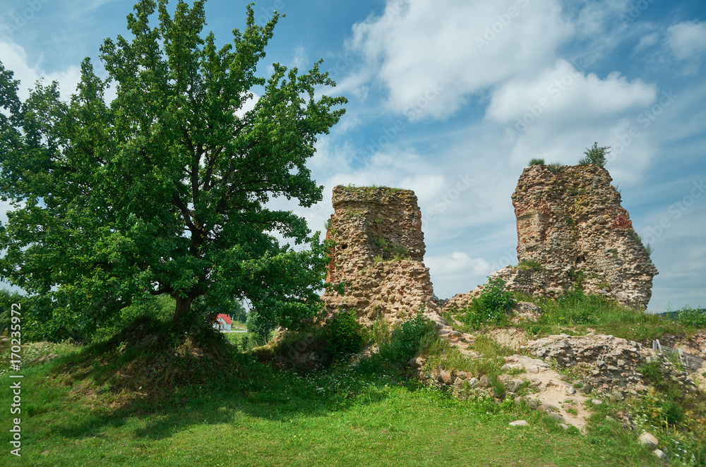 Kreva Castle. ruins of a major fortified residence .