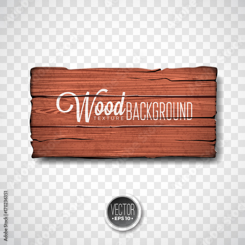 Vector wood texture background design. Natural dark vintage wooden illustration with old style board on transparency background