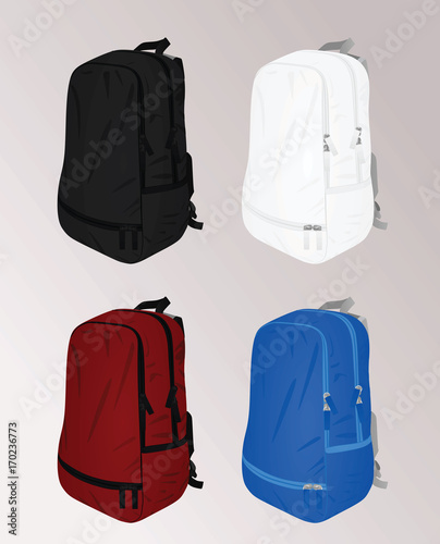 Colorful backpacks. vector illustration