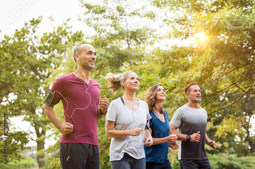 People jogging at park