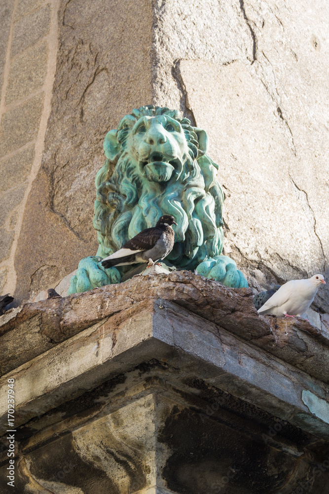 Lion Statue at the Obelisk in Arles - France
