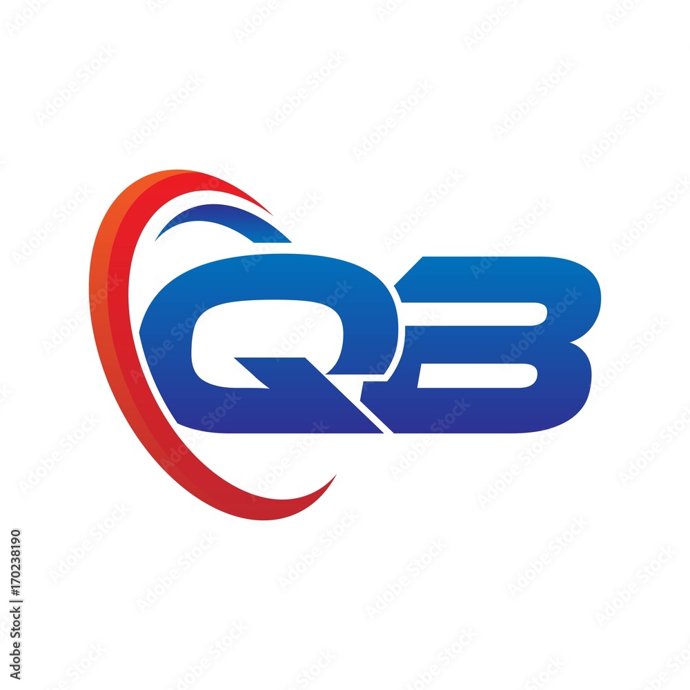 modern dynamic vector initial letters logo qb with circle swoosh red blue modern dynamic vector initial letters logo qb with circle swoosh red blue