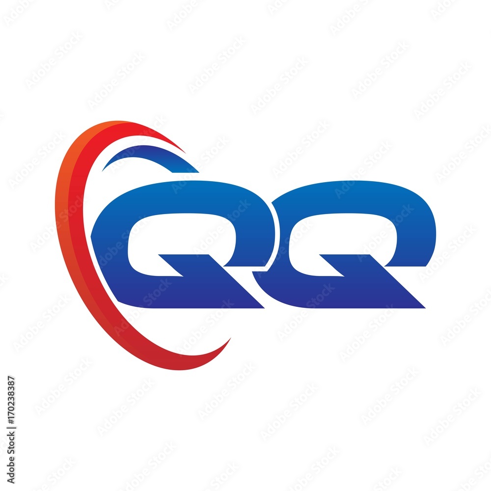 modern dynamic vector initial letters logo qq with circle swoosh red blue modern dynamic vector initial letters logo qq with circle swoosh red blue