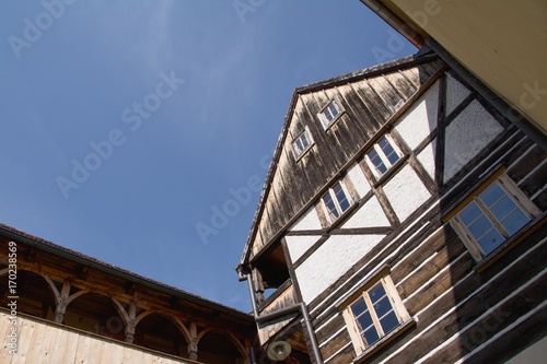 An half-timbered house in the town Ustek