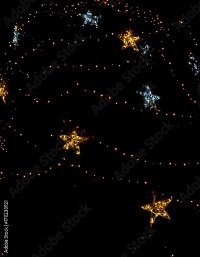 Weihnachliche Festbeleuchtung glitzernd Sterne