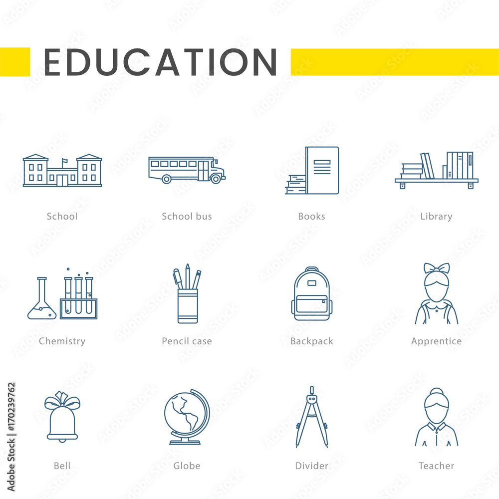 Outline icon - School education Outline icon - School education