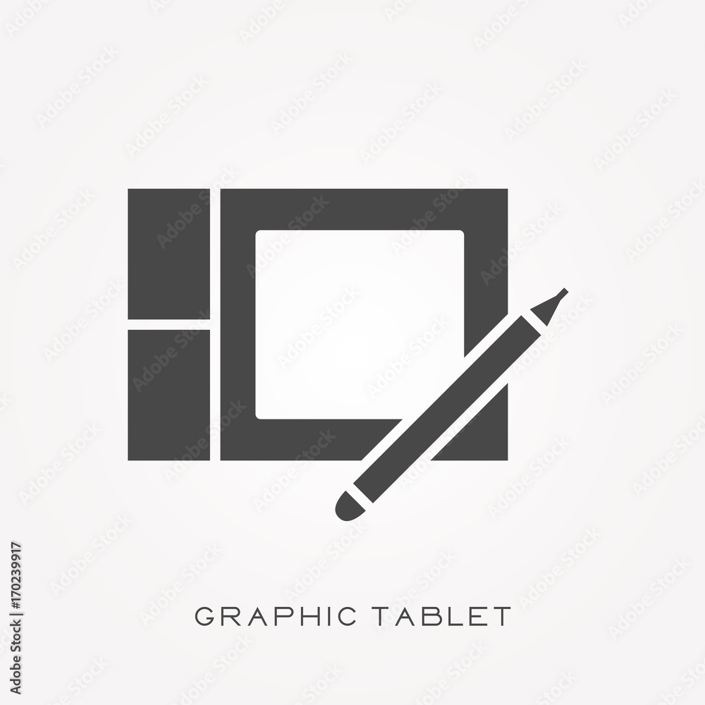 Silhouette icon graphic tablet Silhouette icon graphic tablet
