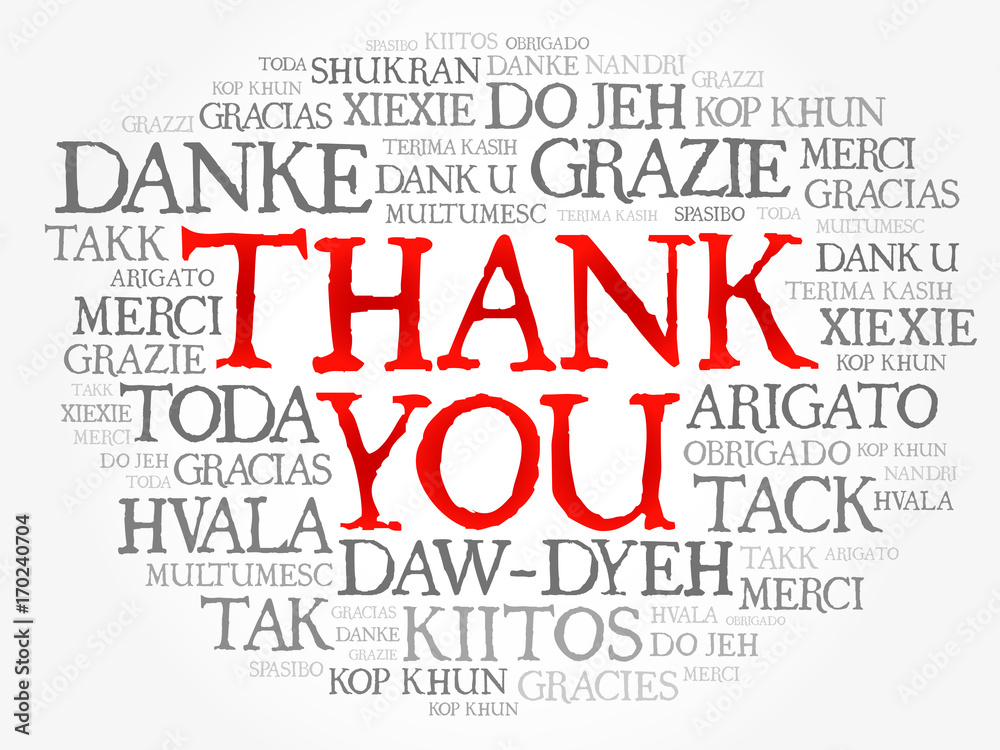 Thank You word cloud in different languages, concept background Thank You word cloud in different languages, concept background