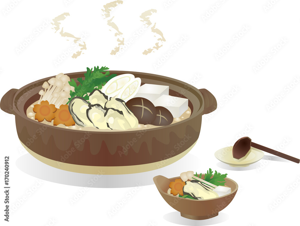 牡蠣鍋イラスト Stock Vector Adobe Stock