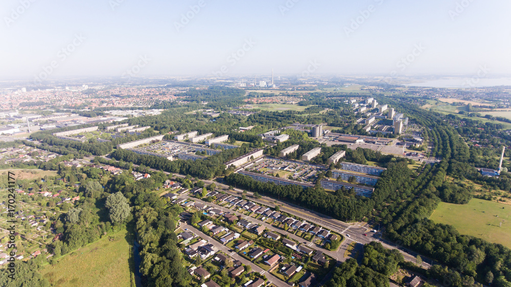 Aerial photo of Vollsmose in Odense, Denmark