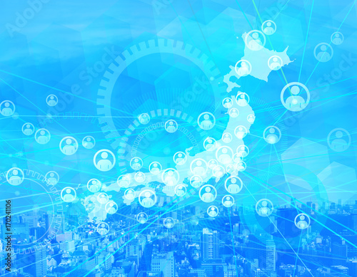 Photography Japanese network blue background