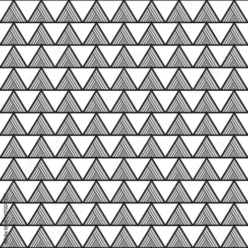 Black Triangle Aztec Seamless on White Background. Vector Illustration