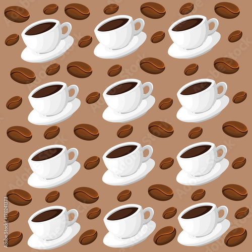 Coffee pattern  coffee beans pattern  seamless pattern with coffee beans for coffee shop Web site page and mobile app design Vector illustration.