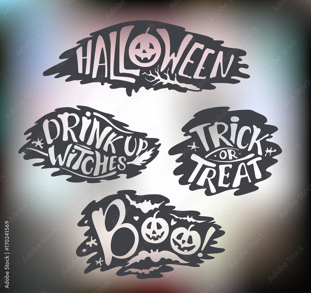 Happy Halloween Calligraphy backgrounds. Vector  banner