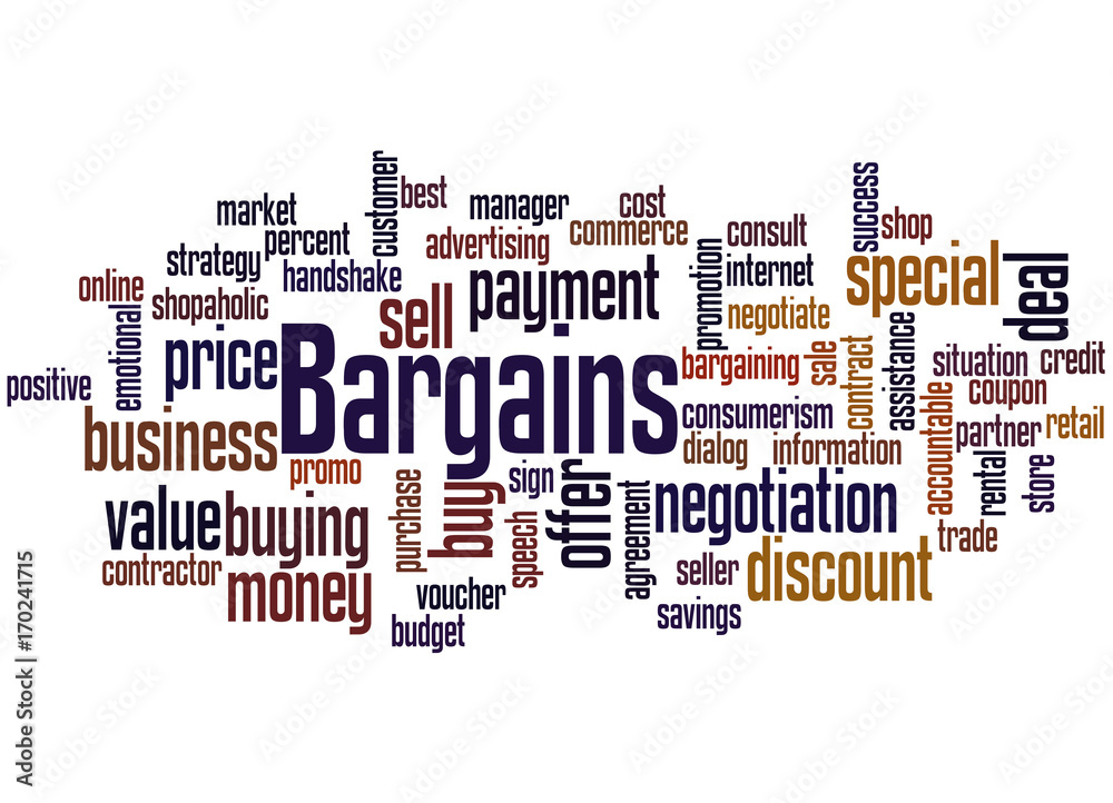 Obraz premium Bargains, word cloud concept 2