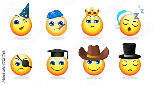 Cartoon Funny Emoticons Set