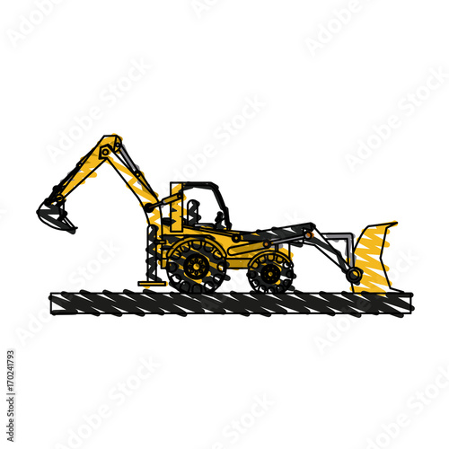 Wheel loader of under construction and repair theme Isolated design Vector illustration