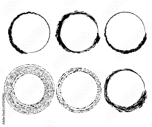 Set of black paint, ink brush strokes, brushes, lines. Dirty artistic design elements.Texture text box set Hand drawn banner, label, frame shapes Black textured design elements. Grungy scratch effect