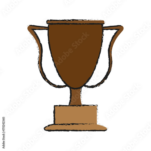 Trophy icon of winner competition success and sport theme Isolated design Vector illustration