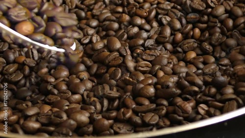 Close-Up of Fragrant fried coffee beans