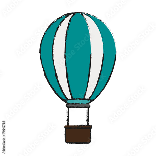 Hot air balloon of transportation and adventure theme Isolated design Vector illustration