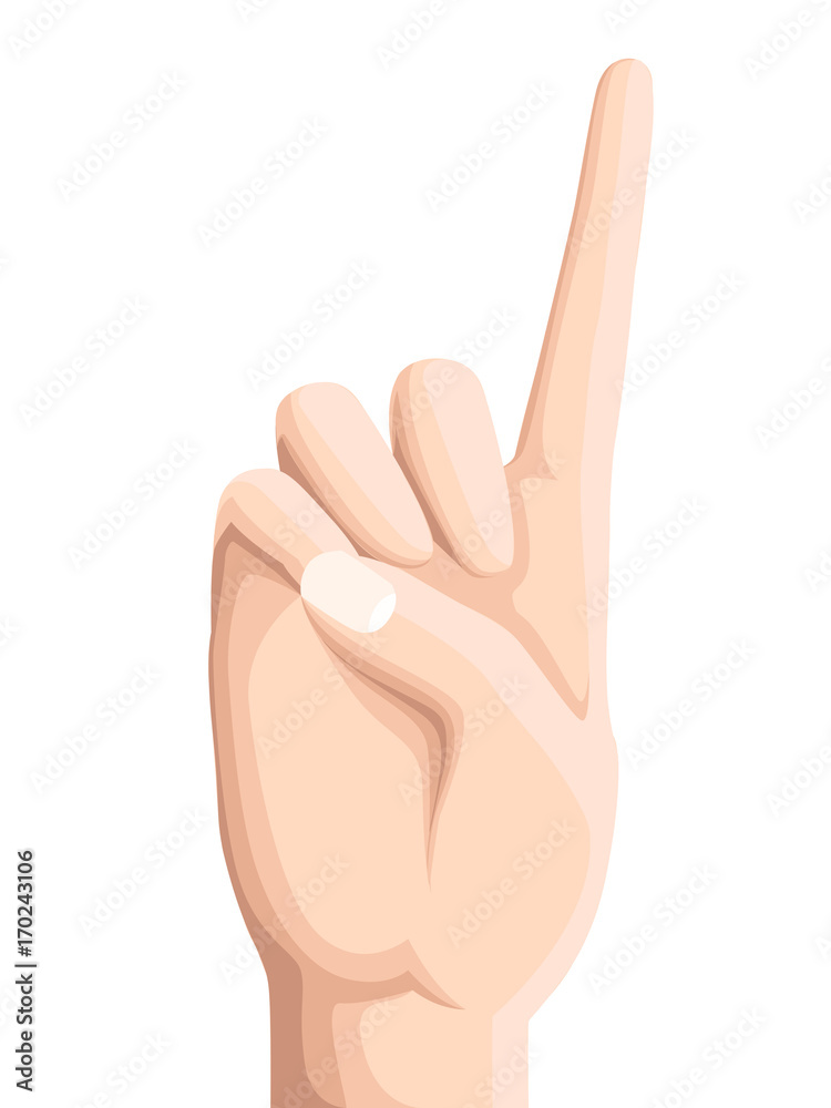 Hand pointing sign isolated on white background Hand vector number one Web site page and mobile app design Hand pointing sign isolated on white background Hand vector number one Web site page and mobile app design