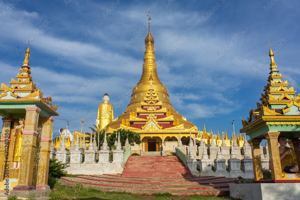 Laykyun Sekkya in Monywa, Myanmar. Bodhi Tataung Standing Buddha is the second tallest statue in the world.