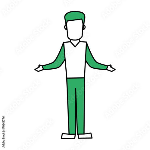 Avatar boy of male person people and human theme Isolated design Vector illustration