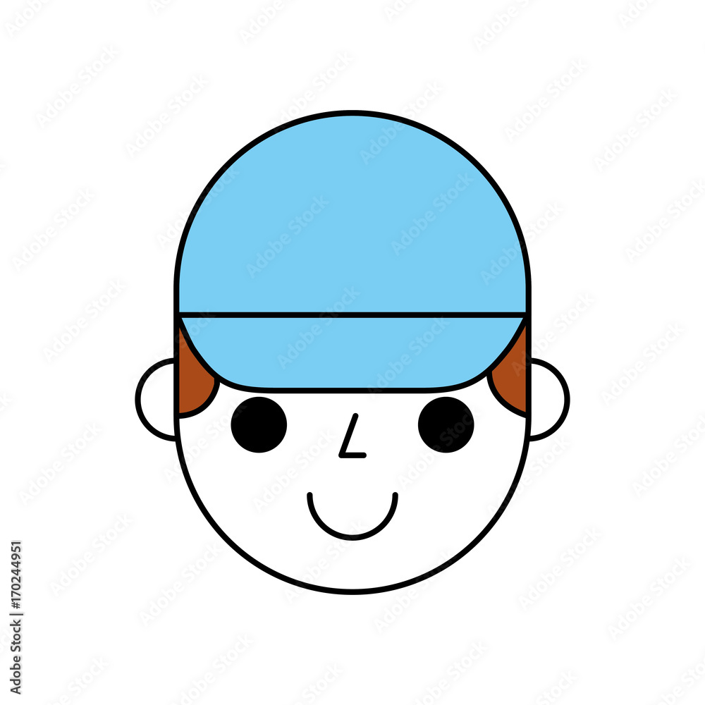 man face with cap cartoon repair assistance character work vector illustration