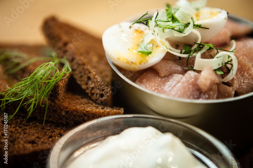 Pickled herring with sour cream