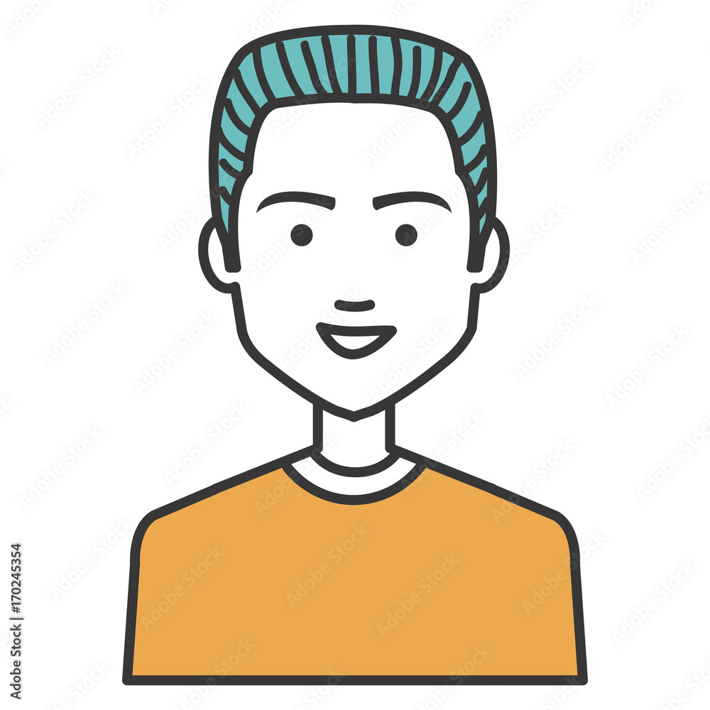 young man avatar character vector illustration design